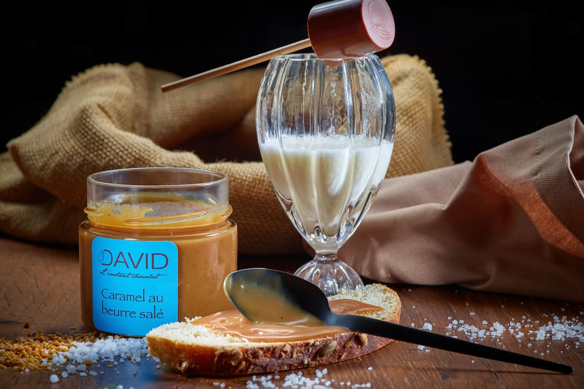 Pot de caramel au beurre salé et chocolat chaud