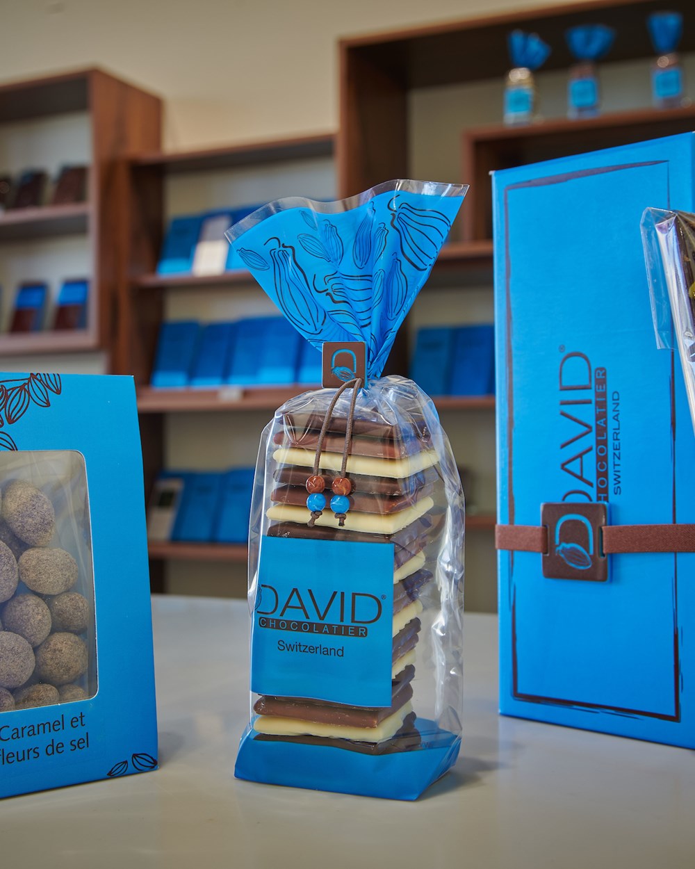 Intérieur d’une boutique David Chocolatier