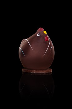 Mini cocotte - Vert : chocolat Lait  - Bleu : chocolat noir, garni amandes et noisettes enrobées, chocolats, oeufs nougatine, 100 gr 18.-