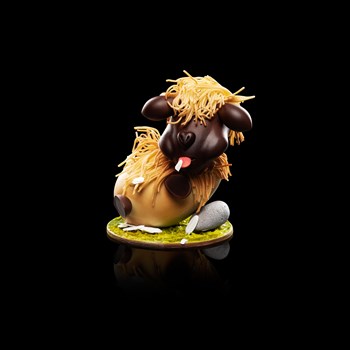 Shaun le mouton by Julia & Alexandre - Chocolat Noir et blanc, garni Amandes et noisettes enrobées, chocolats, oeuf praliné, oeuf nougatine 540 gr 65.-