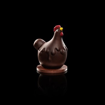long-necked hen - Milk or dark chocolate, garnished with chocolate almonds and hazelnuts, chocolates, nougatine eggs, 100 gr 18.-