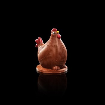 Cocotte rayée - Lait ou noir, garni amandes et noisettes enrobées, chocolats, oeufs nougatine, 100 gr 18.-