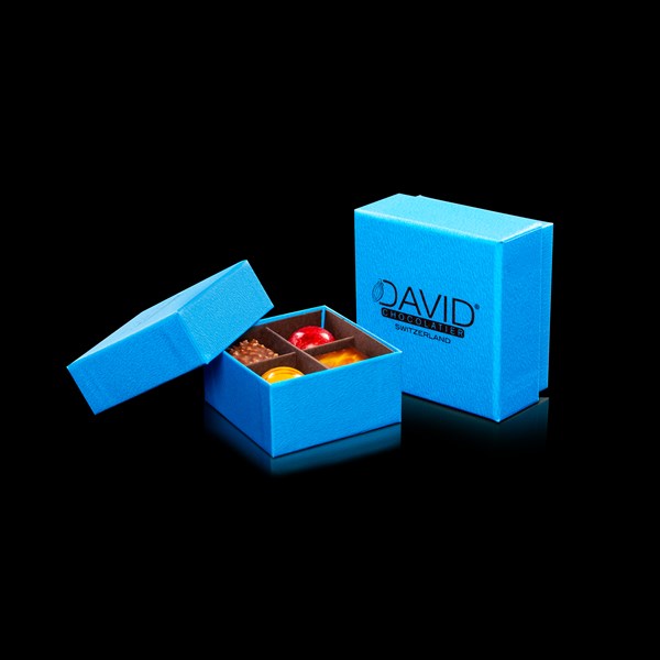 Boîte bleue de 4 ganaches