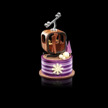 Christmas cable cars - Dark and white chocolate, coated almonds and hazelnuts, choconougat and mix of various small chocolates. 470g 65.-