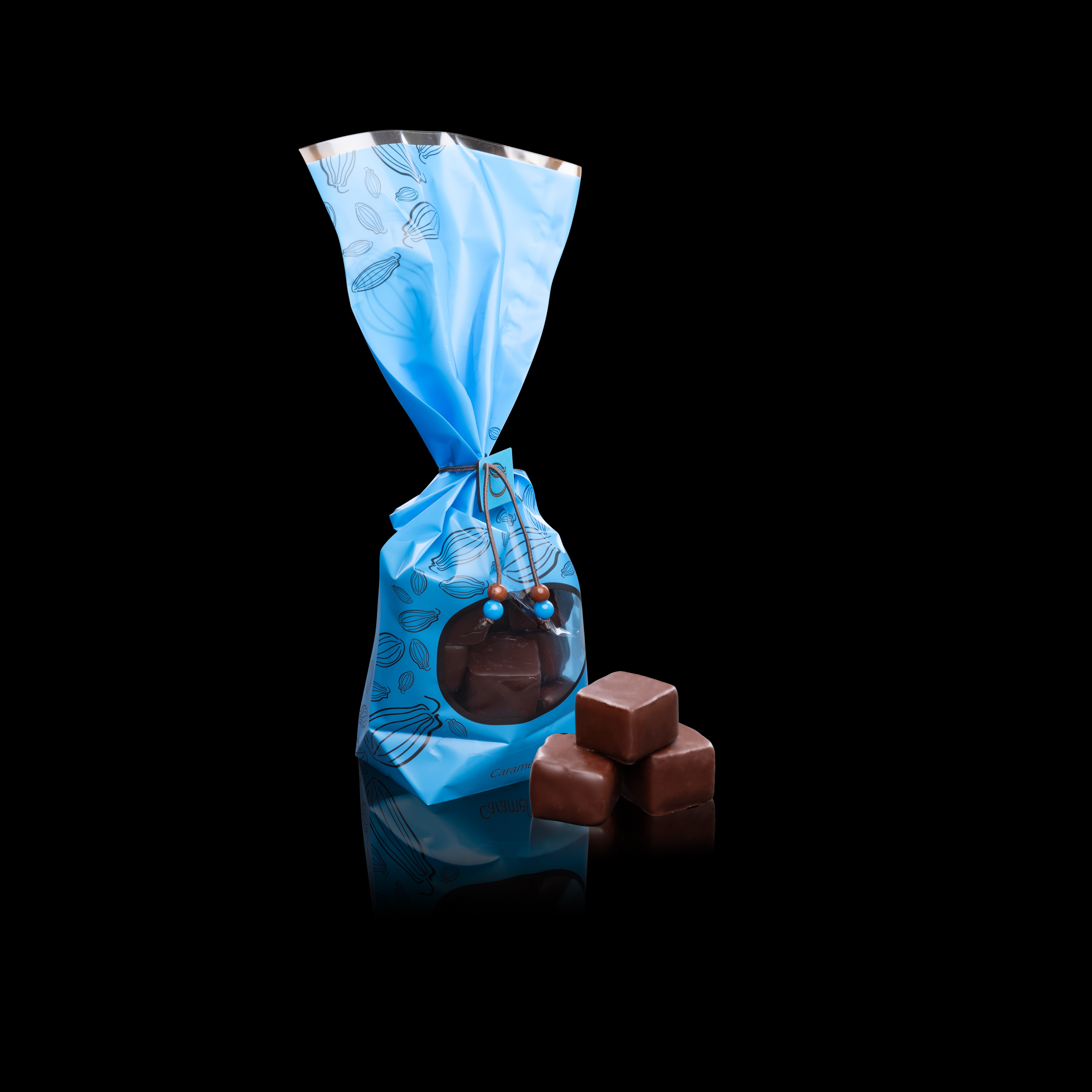 Salted butter caramel coated with dark chocolate 