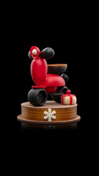 Le scooter - Chocolat Noir Lait et blanc, amandes et noisettes enrobées et divers petits chocolats. 350g 59.-