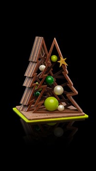 Le sapin - Chocolat Noir, lait et blanc caramélisé. 270g 65.-