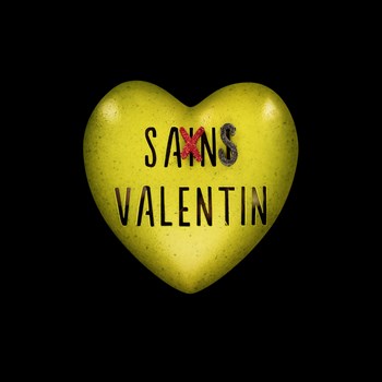 Heart-shaped chocolate "Sans Valentin" - Dark, milk and white chocolate, almonds, and little heart-shaped chocolate and choconougat : dark, milk and white. 170g 35.-