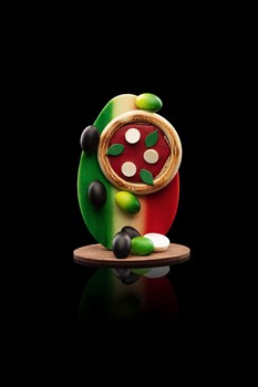 Oeuf Italie - Chocolat lait, noir et blanc, amandes, choconougats, mini tablettes, oeufs pralinés et friture 350g 61.-