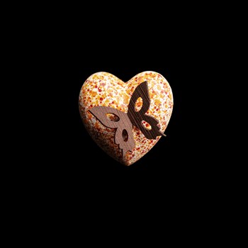 Chocolate heart -  Dark milk and white chocolate, coated almonds and chocolate heart 110g 19.-