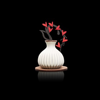 Heart vase - Dark and white chocolate, coated almonds, and small chocolate hearts, 220g – 52.-